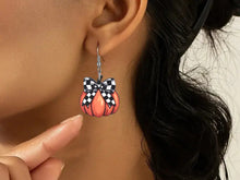 Load image into Gallery viewer, Wooden Halloween Pumpkin Earrings