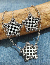 Load image into Gallery viewer, Checkered Star Necklace/Earring Set
