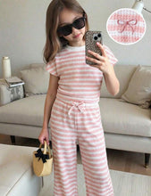 Load image into Gallery viewer, Striped Crew Neck Casual Set