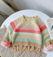 Load image into Gallery viewer, Patchwork Fringe Sweater