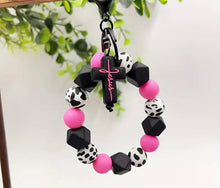Load image into Gallery viewer, Western Silicone beaded key wristlet