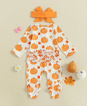 Load image into Gallery viewer, Pumpkin Ruffle Butt Sleeper