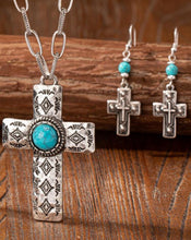 Load image into Gallery viewer, Turquoise and Cross Necklace Set
