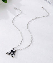 Load image into Gallery viewer, Checkered Initial Necklace