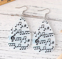 Load image into Gallery viewer, Waterdrop Music Sheet Earrings