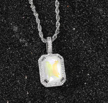 Load image into Gallery viewer, Platinum Chain with Square Charm