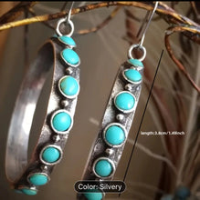 Load image into Gallery viewer, Turquoise Hoops