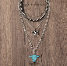 Load image into Gallery viewer, Layered Cow Heads  necklaces