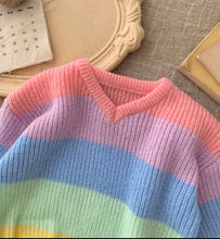 Load image into Gallery viewer, Rainbow Patchwork Sweater