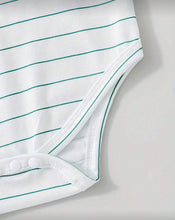 Load image into Gallery viewer, Striped Onesie/overall Set