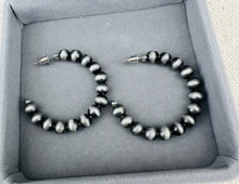 Load image into Gallery viewer, Navajo Pearl Hoop Earrings