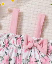 Load image into Gallery viewer, Pink Suspender Floral Outfit