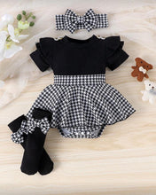 Load image into Gallery viewer, Patchwork Onesie/matching socks/headband