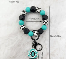 Load image into Gallery viewer, Western Silicone beaded key wristlet