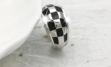 Load image into Gallery viewer, Silver Checkered Ring