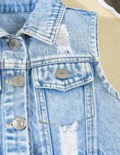 Load image into Gallery viewer, Distressed Jean Vest