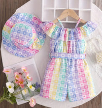 Load image into Gallery viewer, Pastel Daisy Romper/Hat