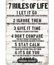 Load image into Gallery viewer, Life Rules Metal Sign