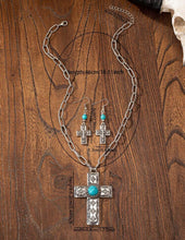 Load image into Gallery viewer, Turquoise and Cross Necklace Set
