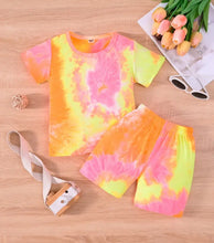 Load image into Gallery viewer, Warm Color Tye Dye short Outfit