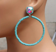 Load image into Gallery viewer, Beaded Circle dangle earrings