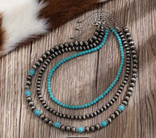 Load image into Gallery viewer, 3 Pc. Navajo Pearl/Turquoise Necklaces
