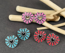 Load image into Gallery viewer, Stone Burst Heart Earrings