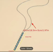Load image into Gallery viewer, Turquoise long pendant chain