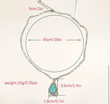 Load image into Gallery viewer, Turquoise PaperClip Necklace