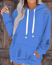 Load image into Gallery viewer, Ripped Kangaroo Pouch Hoodie
