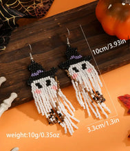 Load image into Gallery viewer, Witch Ghost Beaded Earrings