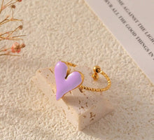 Load image into Gallery viewer, Colorful Open Heart Ring