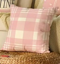 Load image into Gallery viewer, Pink Plaid Pillow Case