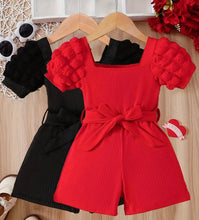 Load image into Gallery viewer, Puffed Sleeve Short Jumpsuit