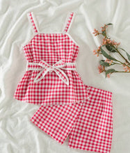 Load image into Gallery viewer, Red Checkered Short Set