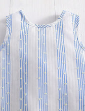 Load image into Gallery viewer, Blue Striped Flower Short Set