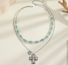 Load image into Gallery viewer, Vintage Cross necklace set
