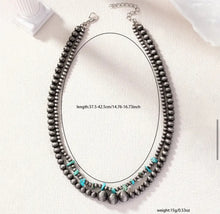 Load image into Gallery viewer, Navajo pearl/turquoise double strand necklace