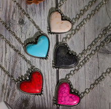Load image into Gallery viewer, Stone Heart Necklace