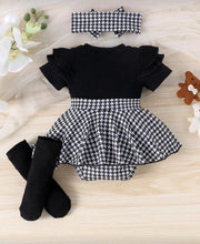 Load image into Gallery viewer, Patchwork Onesie/matching socks/headband