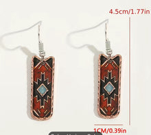 Load image into Gallery viewer, Aztec drop earrings