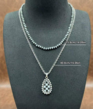Load image into Gallery viewer, Checkered Teardrop/Navajo Pearl Necklace Set