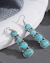 Load image into Gallery viewer, Bohemian Stacked Turquoise Earrings