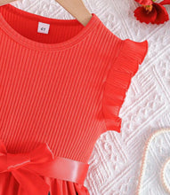 Load image into Gallery viewer, Watermelon Ruffle sleeve dress