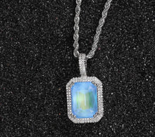 Load image into Gallery viewer, Platinum Chain with Square Charm
