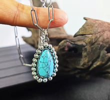 Load image into Gallery viewer, Turquoise PaperClip Necklace