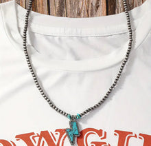 Load image into Gallery viewer, Lightening bolt Navajo pearl necklace