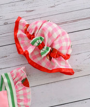 Load image into Gallery viewer, Striped Strawberry Romper/Hat
