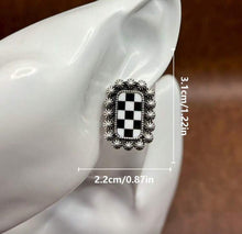 Load image into Gallery viewer, Checkered Post Earrings