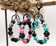 Load image into Gallery viewer, Western Silicone beaded key wristlet
